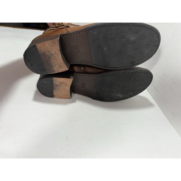 Frye Vicky Engineer Boots in Cognac Brown Leather w/Buckles Women's Sz 11B Ankle - Picture 8 of 10